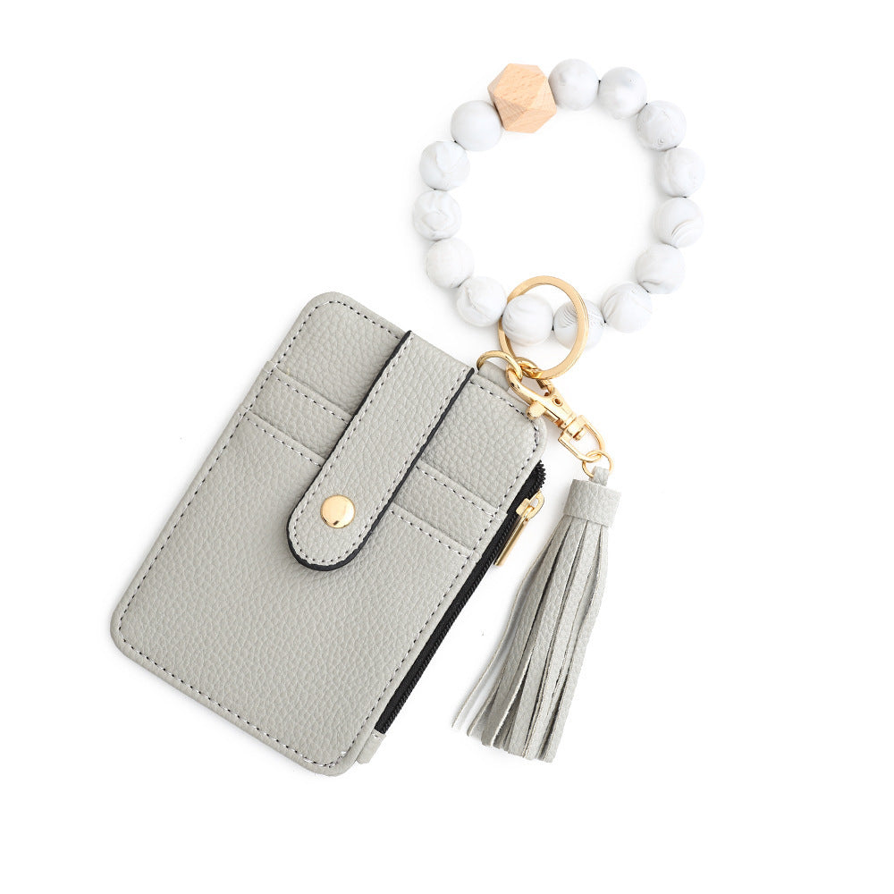 Boho Style Beaded & Tassel Wallet Keychain