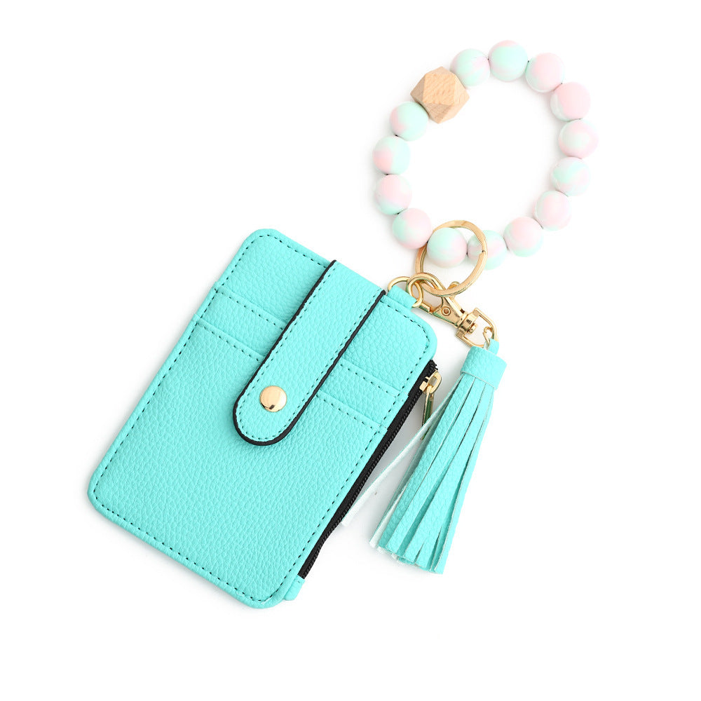 Boho Style Beaded & Tassel Wallet Keychain