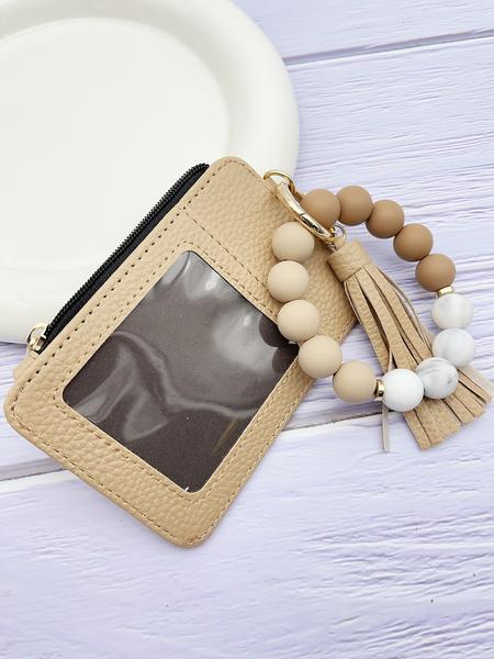 Boho Style Beaded & Tassel Wallet Keychain