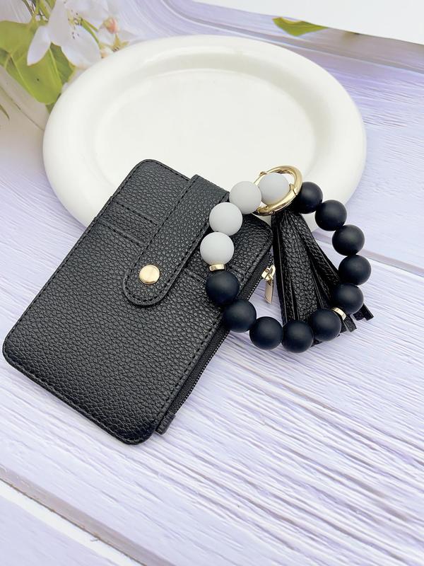 Boho Style Beaded & Tassel Wallet Keychain