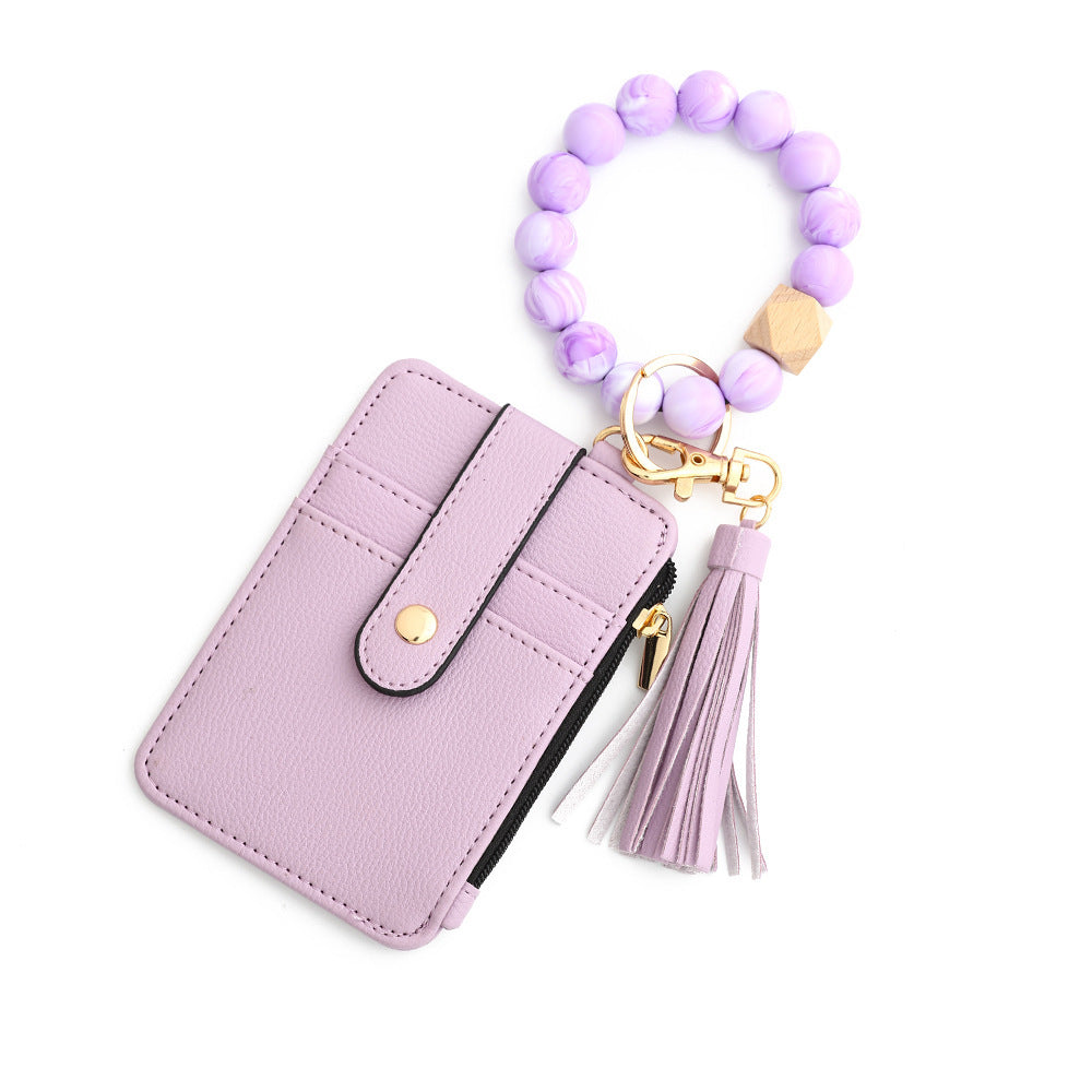 Boho Style Beaded & Tassel Wallet Keychain